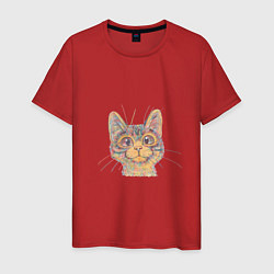 Мужская футболка A 018 Цветной кот