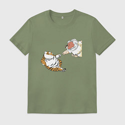 Мужская футболка Сотворение тигрёнка - пародия на Микеланджело