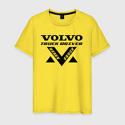 Футболка хлопковая мужская Volvo Дальнобойщик, цвет: желтый