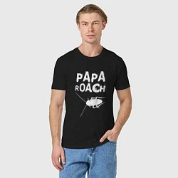 Футболка хлопковая мужская Papa roach Таракан, цвет: черный — фото 2