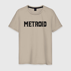 Футболка хлопковая мужская Metroid Dread Black Logo, цвет: миндальный