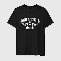 Футболка хлопковая мужская Iron Addicts Gym, цвет: черный