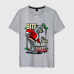 Мужская футболка Bite my merry xmASS