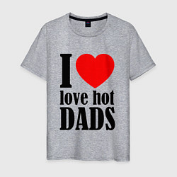 Футболка хлопковая мужская I LOVE HOT DADS, цвет: меланж