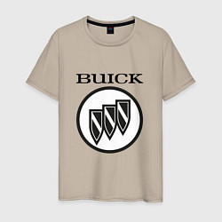 Футболка хлопковая мужская Buick Black and White Logo, цвет: миндальный