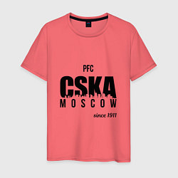 Футболка хлопковая мужская CSKA since 1911, цвет: коралловый