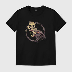 Футболка хлопковая мужская Дыхание ворона, цвет: черный