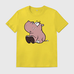 Мужская футболка Бегемотик детский коричневый