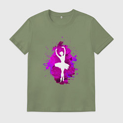 Мужская футболка Балерина, силуэт в красках