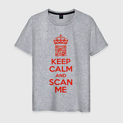 Мужская футболка Keep calm and scan me - fuck off