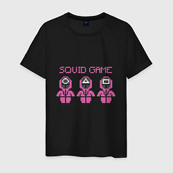 Футболка хлопковая мужская Squid Game 8 Bit, цвет: черный