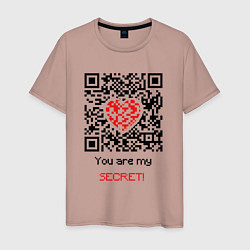 Футболка хлопковая мужская QR-Love, цвет: пыльно-розовый