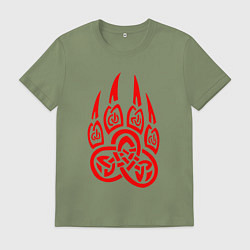 Мужская футболка ПЕЧАТЬ ВЕЛЕСА КРАСНЫЙ ЛАПА ВОЛКА