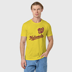 Футболка хлопковая мужская Washington Nationals - baseball team!, цвет: желтый — фото 2