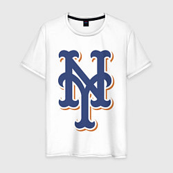 Футболка хлопковая мужская New York Mets - baseball team, цвет: белый