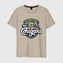 Футболка хлопковая мужская Kane County Cougars - baseball team, цвет: миндальный