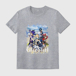 Мужская футболка ГЕРОИ В ТЕВАЙТЕ ГЕНШИН ИМПАКТ