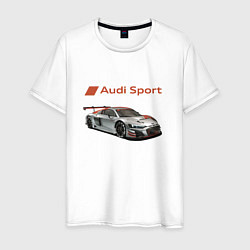 Футболка хлопковая мужская Audi sport - racing team, цвет: белый