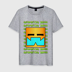 Футболка хлопковая мужская GEOMETRY DASH КЛАССИКА УРОВЕНЬ, цвет: меланж