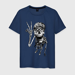 Футболка хлопковая мужская Skeleton dude, цвет: тёмно-синий