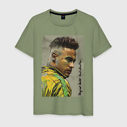 Футболка хлопковая мужская Neymar Junior - Brazil national team, цвет: авокадо