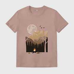 Мужская футболка Туристический поход в лесу