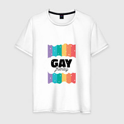 Футболка хлопковая мужская Gay friendly - ЛГБТ, цвет: белый