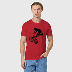 Футболка хлопковая мужская ВЕЛОСПОРТ BMX Racing ВЕЛОСИПЕДИСТ, цвет: красный — фото 2