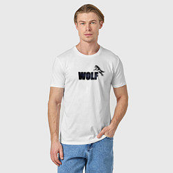 Футболка хлопковая мужская Wolf brand, цвет: белый — фото 2