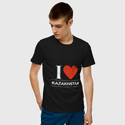 Футболка хлопковая мужская Я Люблю Казахстан цвета черный — фото 2