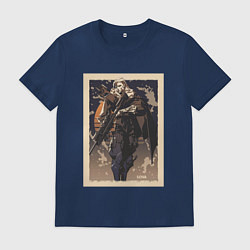 Футболка хлопковая мужская Sova арт, цвет: тёмно-синий