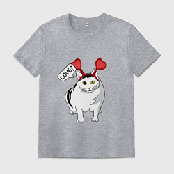 Футболка хлопковая мужская Кот Бендер Мем Love, цвет: меланж