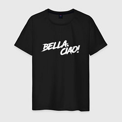 Футболка хлопковая мужская БУМАЖНЫЙ ДОМ, BELLA CIAO!, цвет: черный