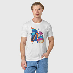 Футболка хлопковая мужская Абстрактный джаз, цвет: белый — фото 2