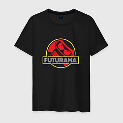 Футболка хлопковая мужская Футурама Бендер Логотип, Futurama, цвет: черный