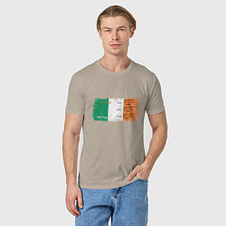 Футболка хлопковая мужская Флаг Ирландии, цвет: миндальный — фото 2