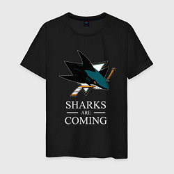 Мужская футболка Sharks are coming, Сан-Хосе Шаркс San Jose Sharks