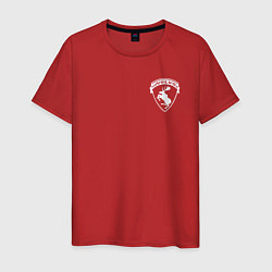 Футболка хлопковая мужская VOLVO логотип лось, цвет: красный
