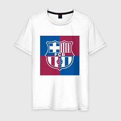 Футболка хлопковая мужская FC Barcelona Logo 2022, цвет: белый