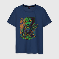Футболка хлопковая мужская Инопланетянин DJ, цвет: тёмно-синий