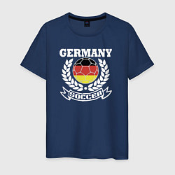 Футболка хлопковая мужская Футбол Германия, цвет: тёмно-синий