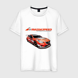 Футболка хлопковая мужская Mazda Motorsport Development, цвет: белый