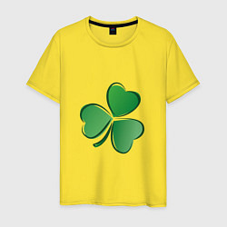 Футболка хлопковая мужская Ирландский Клевер День Св Патрика, цвет: желтый