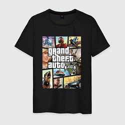 Футболка хлопковая мужская GTA V Logos, цвет: черный