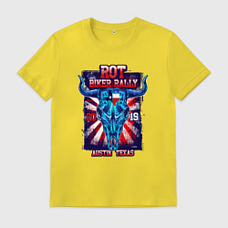 Футболка хлопковая мужская Ралли байкеров, цвет: желтый
