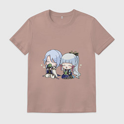 Футболка хлопковая мужская Аято и Аяка, цвет: пыльно-розовый