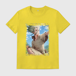 Футболка хлопковая мужская Радостный Сэнку, цвет: желтый