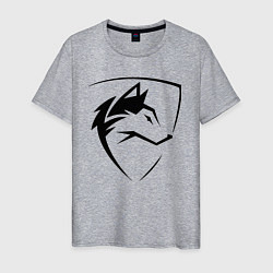 Футболка хлопковая мужская Wolf Emblem Jaw, цвет: меланж