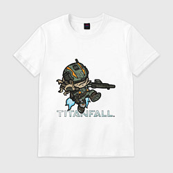 Футболка хлопковая мужская Титанфол арт нарисованный карандашом TITANFALL, цвет: белый