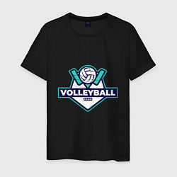 Футболка хлопковая мужская Volleyball - Club, цвет: черный